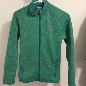 Patagonia bright green rarely worn zip up.